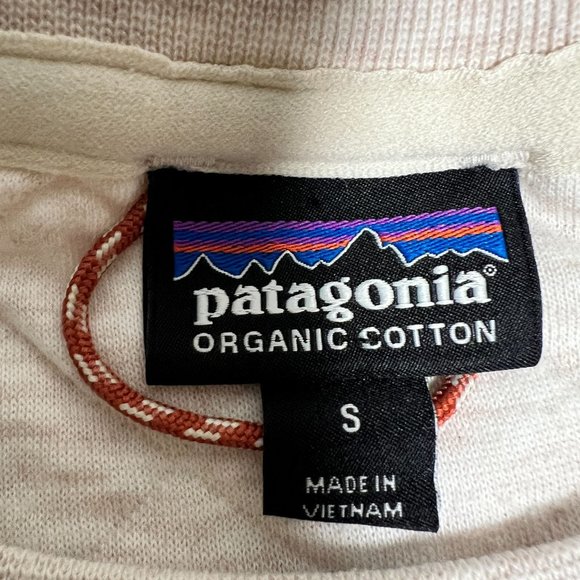 Patagonia Women's Organic Cotton Quilt Crew Sweatshirt Beige Pullover Top Small - Picture 3 of 10
